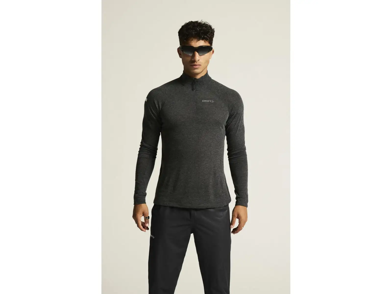 Craft ADV SubZ Wool Herrenlaufshirt Langarm schwarz