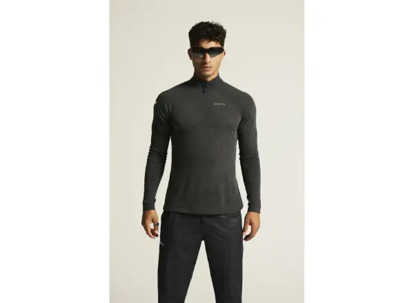 Craft ADV SubZ Wool Herrenlaufshirt Langarm schwarz
