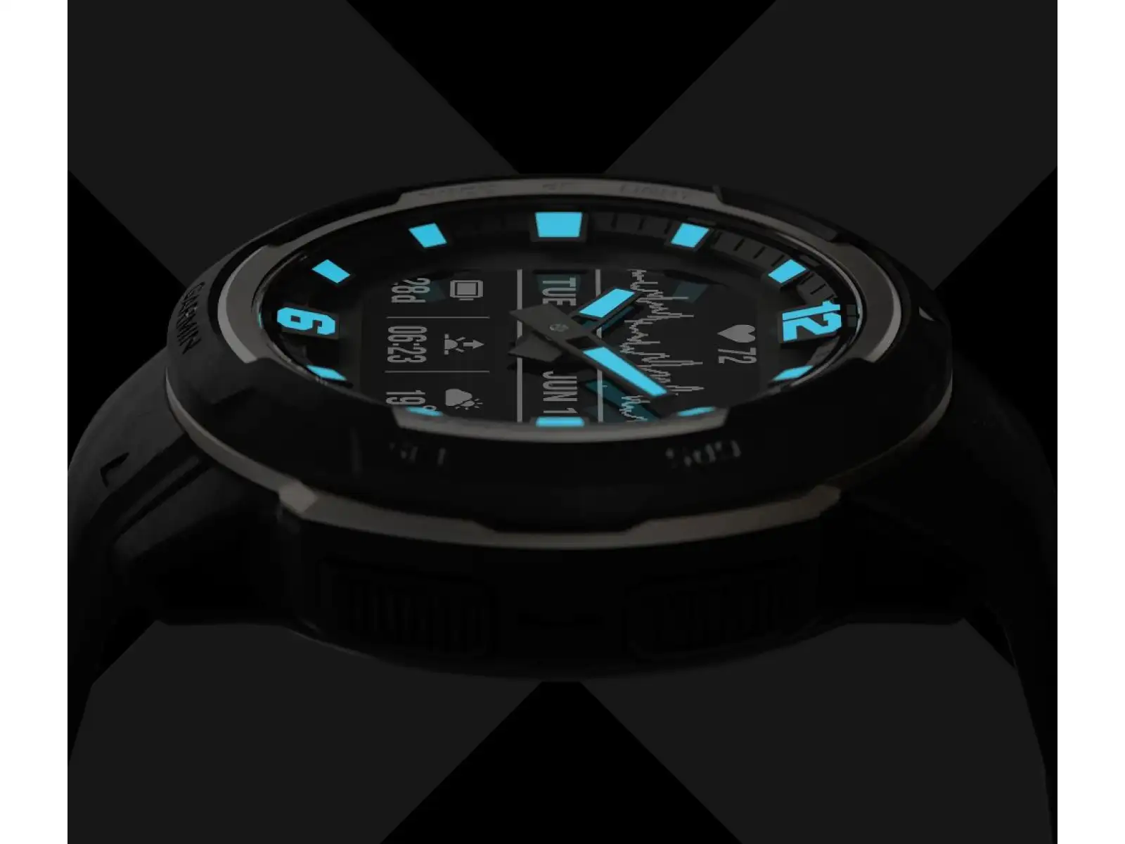Garmin Instinct Crossover Standard Edition Smartwatch Blue Granite