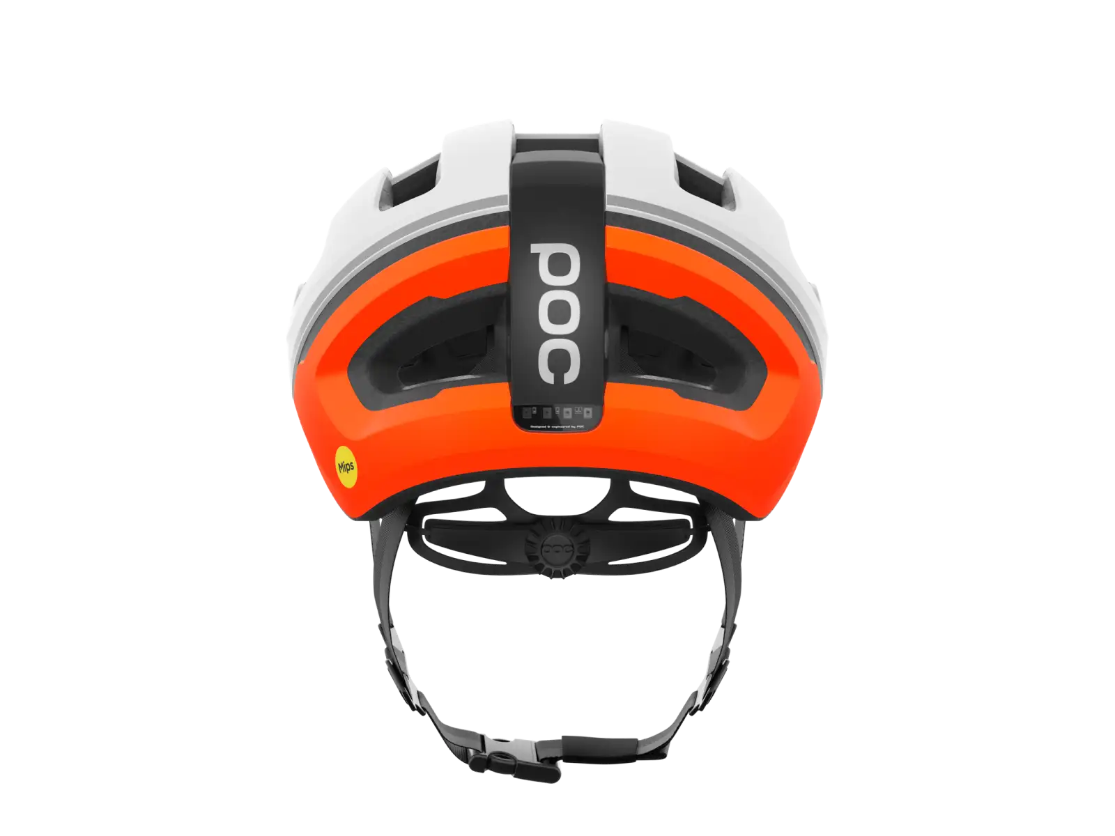POC Omne Beacon MIPS Straßenhelm Hydrogen White/Fluorescent Orange Matt