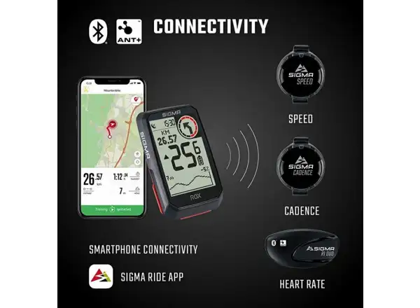 Sigma ROX 4.0 GPS Computer SET mit Sensoren Schwarz