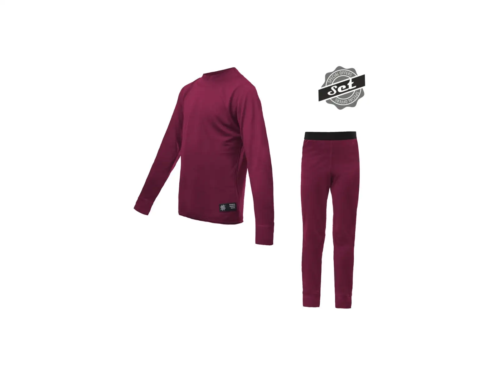 Sensor Merino Active Set Junioren Langarmshirt + Hose Lilla