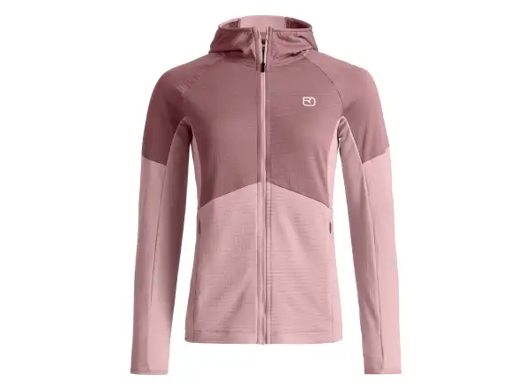 Ortovox Fleece Light Grid Hoody Damen-Sweatshirt Dawn Rose
