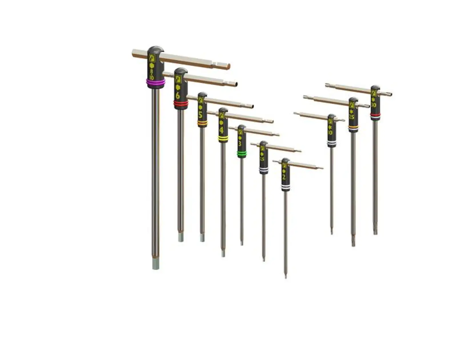 Pedros Master T-Griff Set II mit 10 sechseckigen und Torx-Schlüsseln inklusive Tasche.
