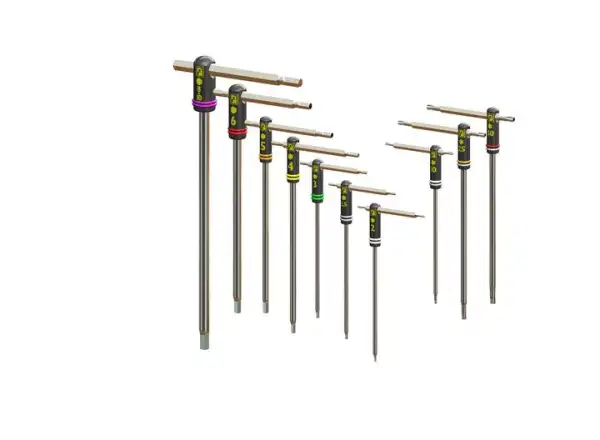 Pedros Master T-Griff Set II mit 10 sechseckigen und Torx-Schlüsseln inklusive Tasche.