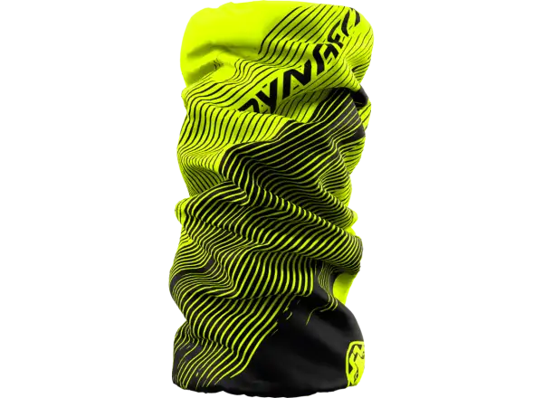 Dynafit Logo Neck Gaiter Halstuch neon gelb gestreift