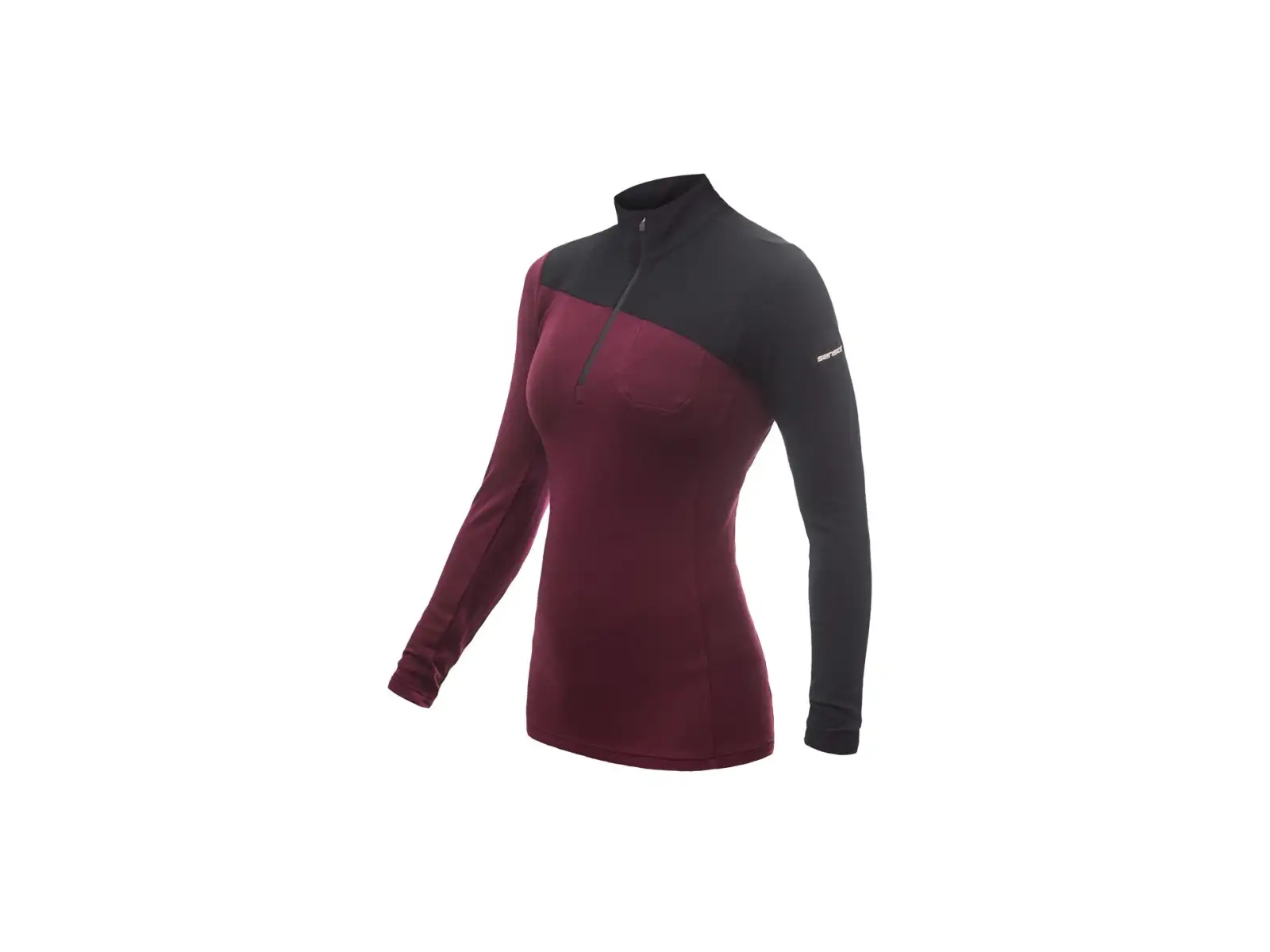 Sensor Merino Extreme Damen T-Shirt langarm schwarz/Port Red