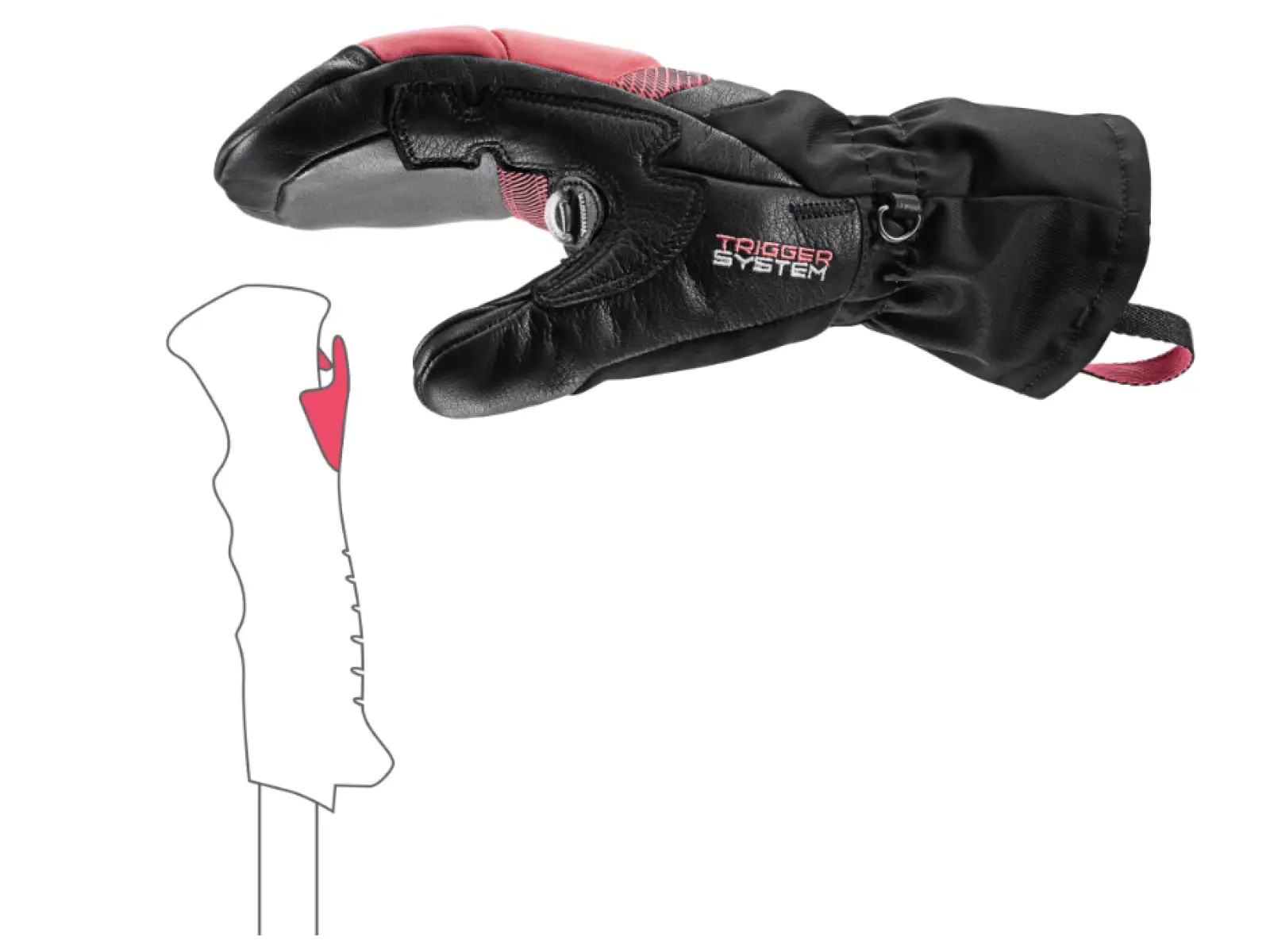 Leki Griffin Base 3D Women Mitt Damenhandschuhe Black-Rose