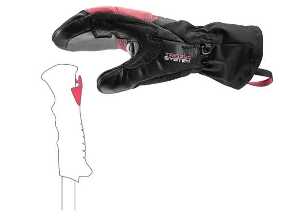 Leki Griffin Base 3D Women Mitt Damenhandschuhe Black-Rose