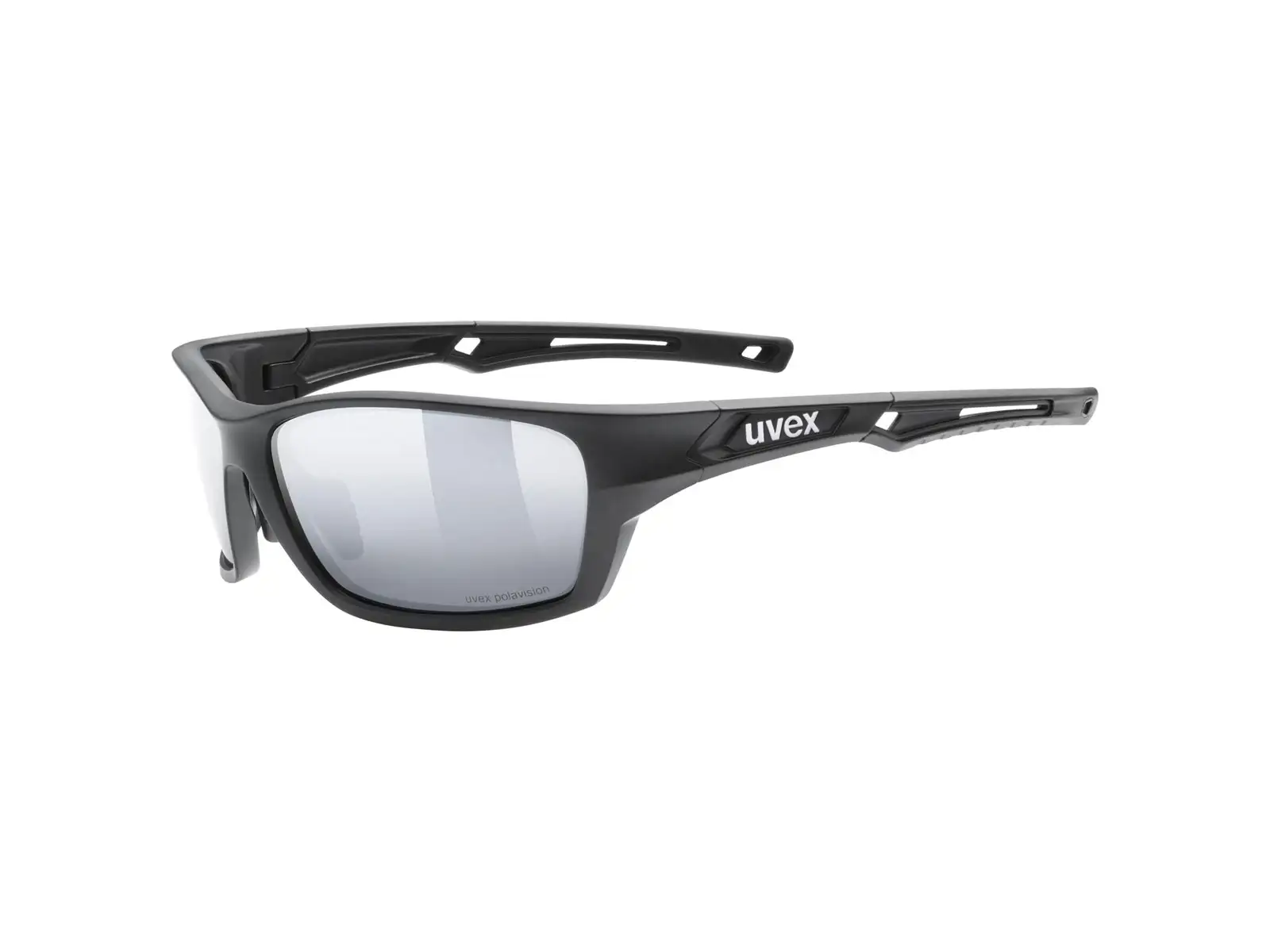 Uvex Sportstyle 232 P Sonnenbrille Black Mat Red/Polavision Mirror Silver