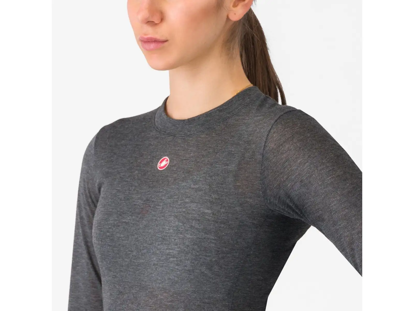 Castelli Medio Base Layer Damenunterhemd langarm Melange Gray