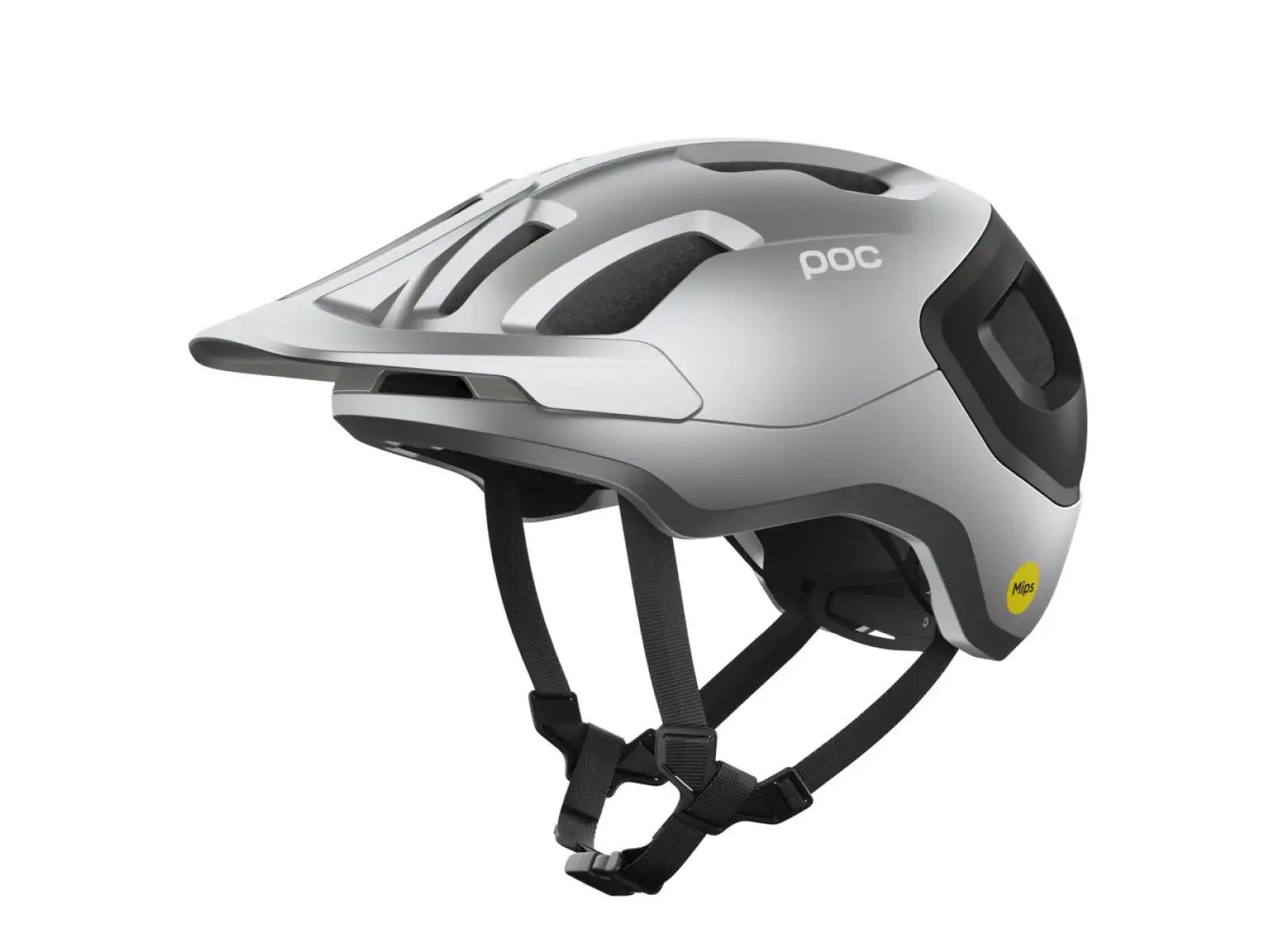 POC Axion Race MIPS Helm Uranium Black/Argentite Silver Matt