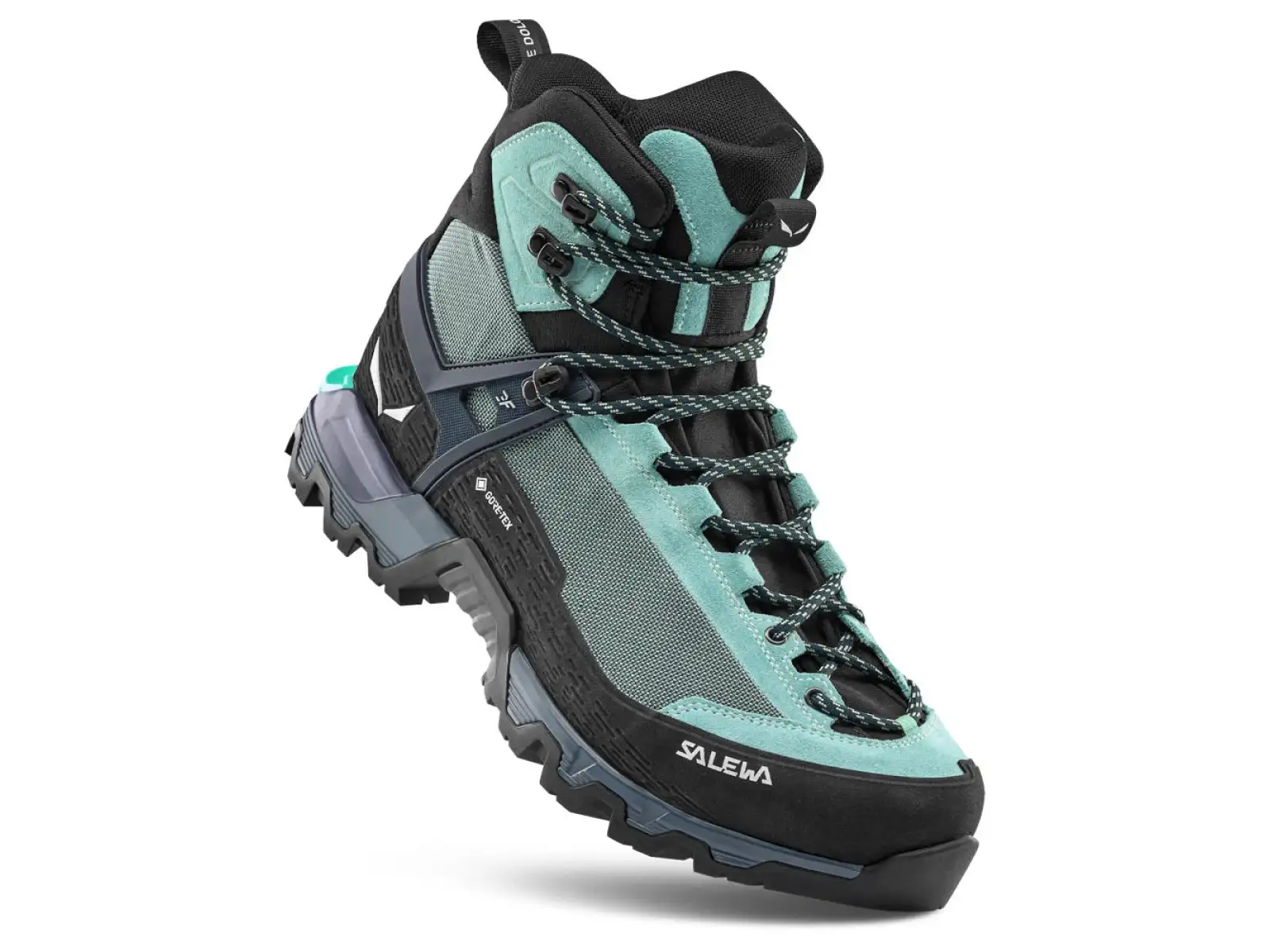 Salewa Mountain Trainer 3 Tech Mid GTX Damen Wanderschuhe Willow/Orion Blue