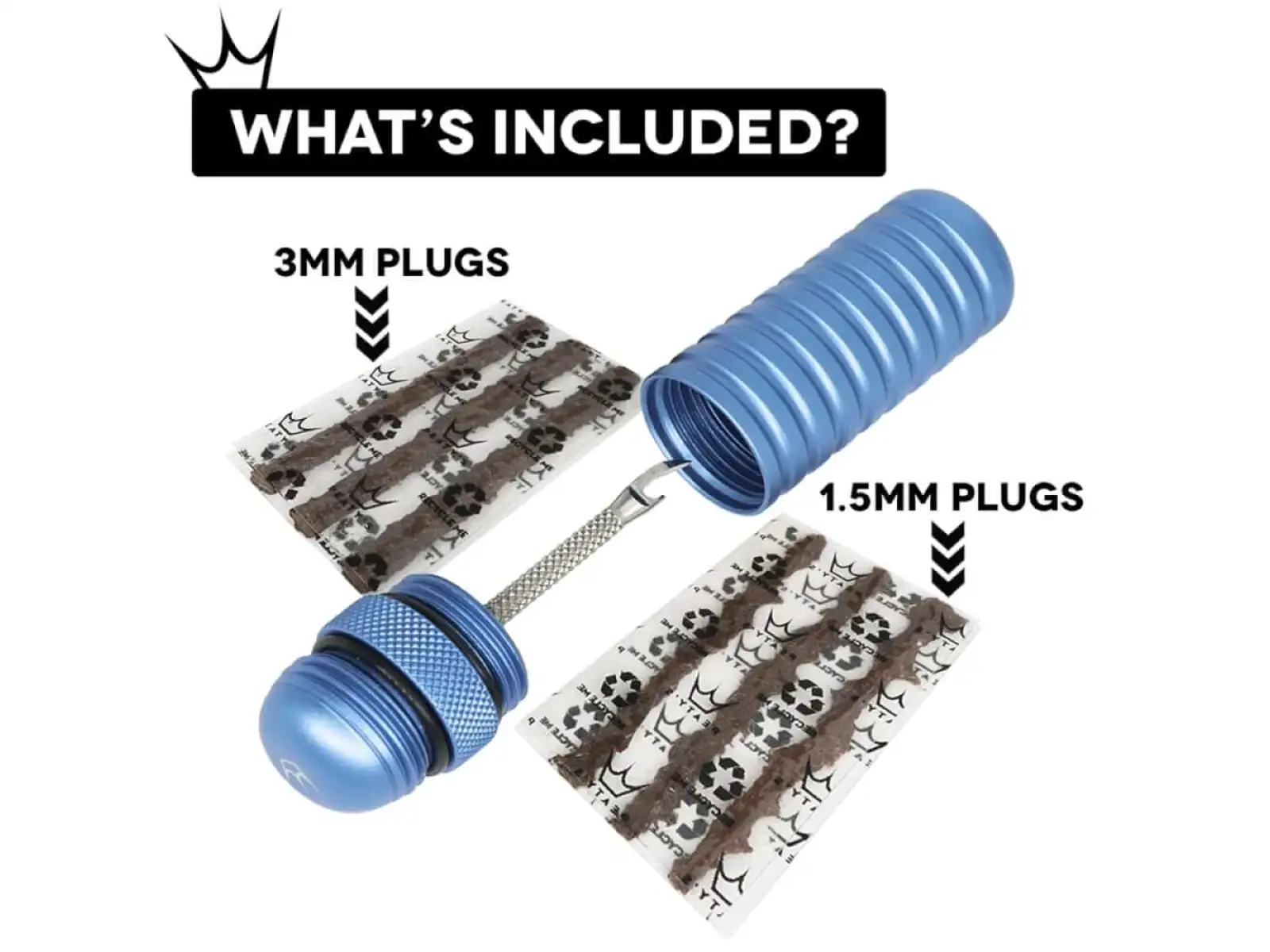 Peatys Holeshot Reparaturset für Tubeless-Reifen in Schwarz.