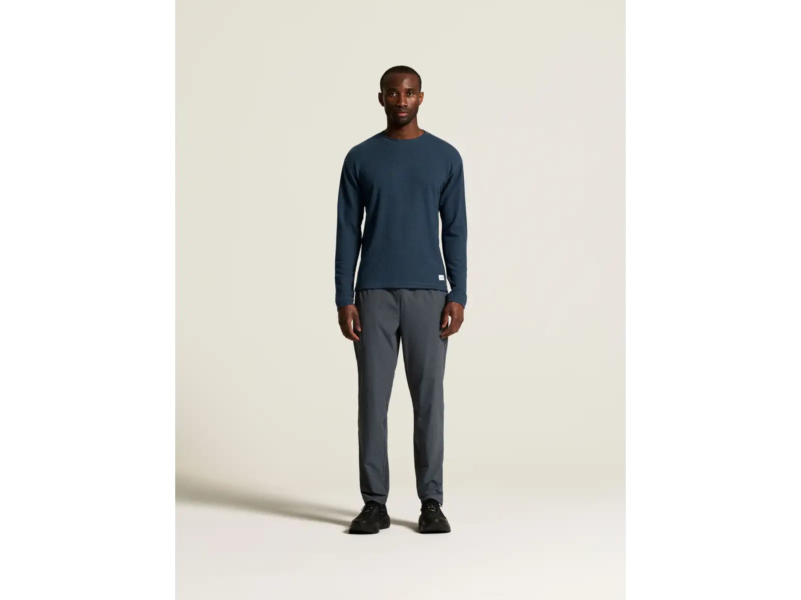 Craft Wool Waffle Herren T-Shirt Langarm blau