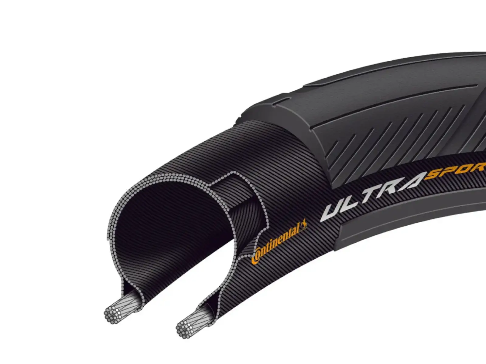 Continental Ultra Sport 3 E-25 Rennradreifen Kevlar - Schwarz/Braun