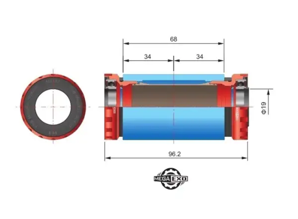 FSA MegaExo BB-1000 Lager für MTB mit 19 mm Achse.