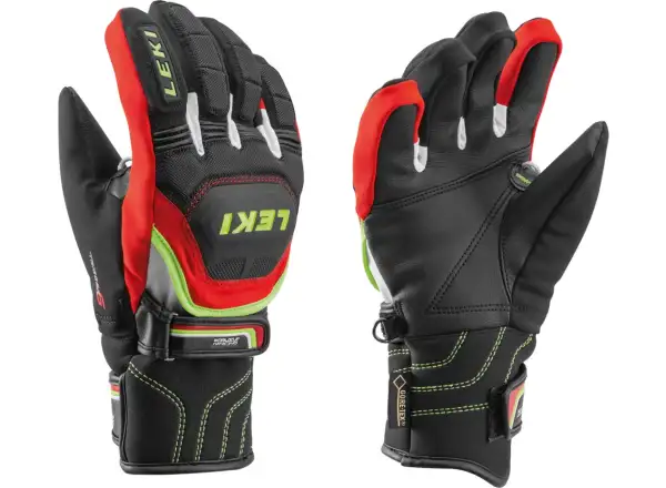 Leki Worldcup Race Coach Flex S GTX Junior Kinder Skihandschuhe black/red