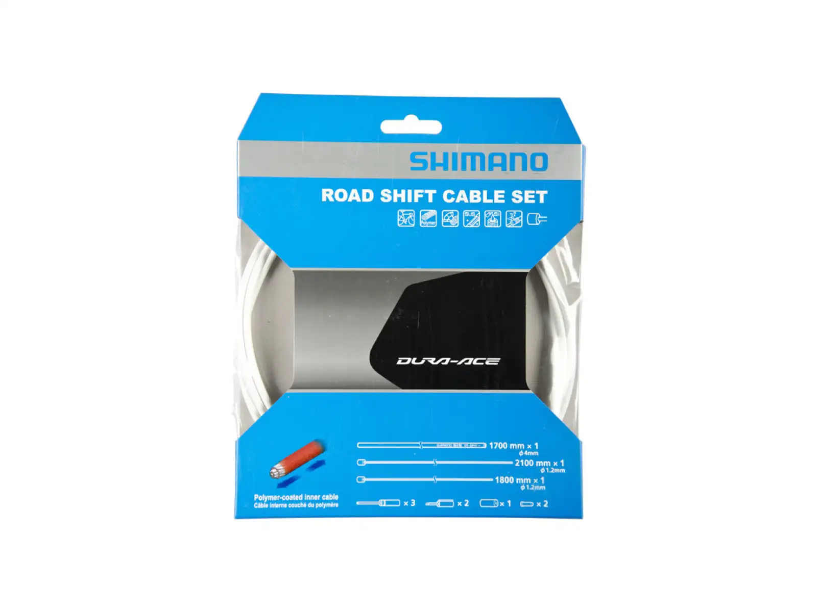 Shimano OT-SP41 Set Rennrad-Schaltzüge und -Außenhüllen, Polymerbeschichtet, Weiß