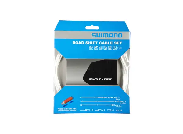Shimano OT-SP41 Set Rennrad-Schaltzüge und -Außenhüllen, Polymerbeschichtet, Weiß