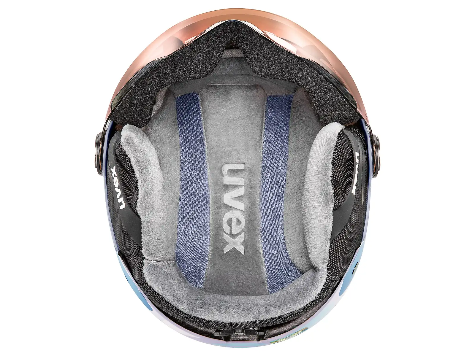 Uvex Rocket Jr Visor Skihelm cool lavender abstract matt