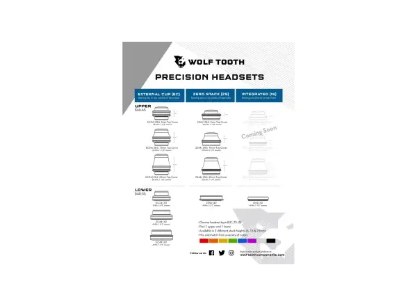 Wolf Tooth Performance Upper IS41/28,6 15 mm Stack integriertes Steuersatz Schwarz