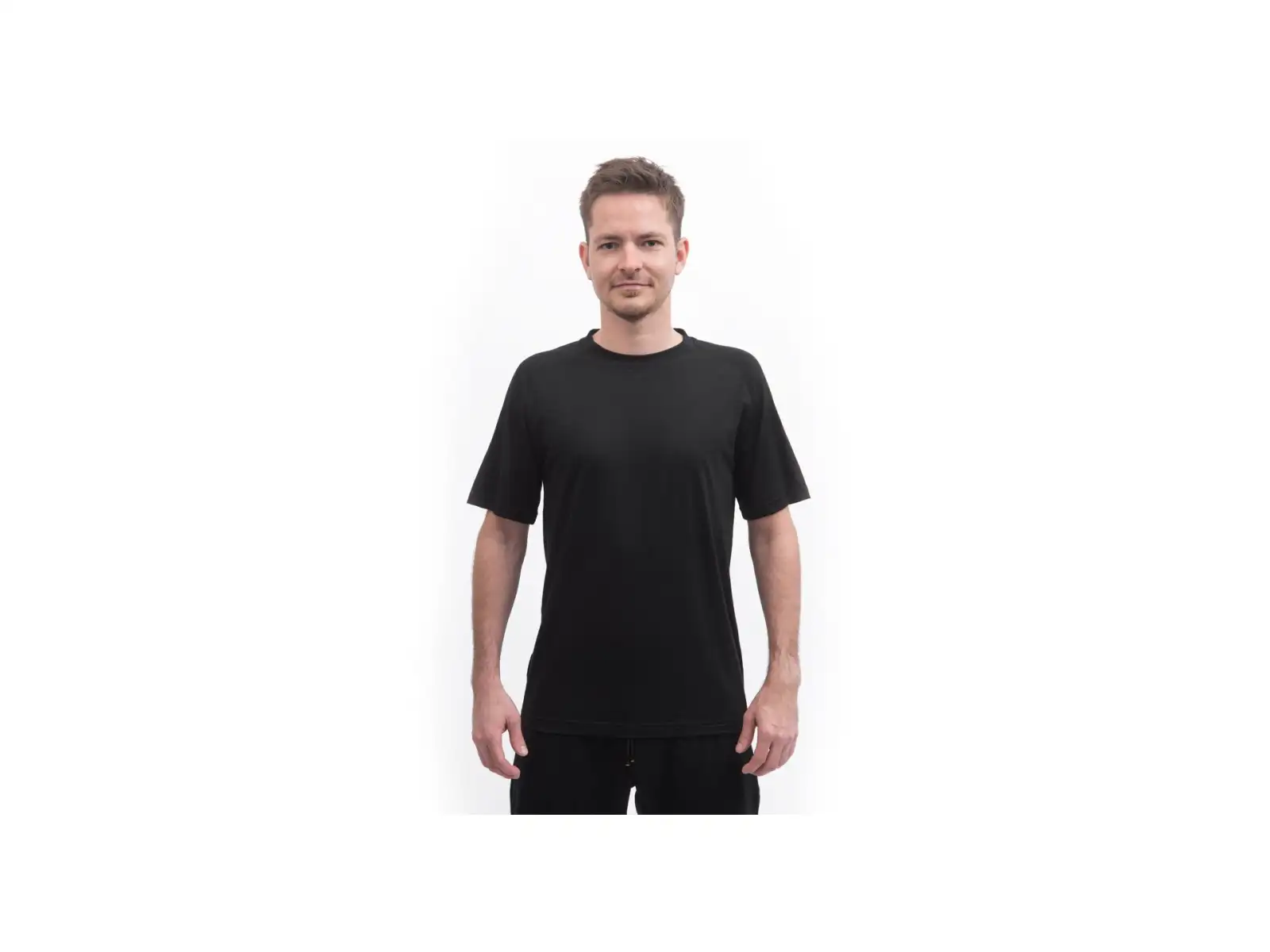 Sensor Merino Active No Logo Herren T-Shirt Kurzarm Schwarz