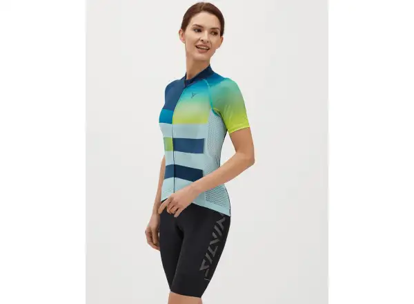 Silvini Mazzana Damen Kurzarmtrikot navy/türkis