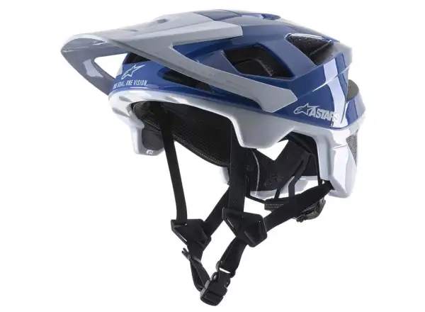 Alpinestars Vector Pro A1 Enduro Helm Blau/Hellgrau glänzend