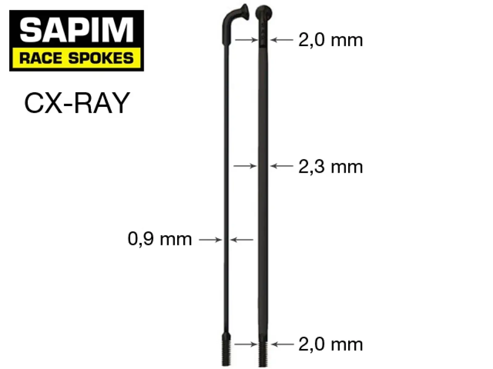 Sapim CX Ray Speiche Schwarz