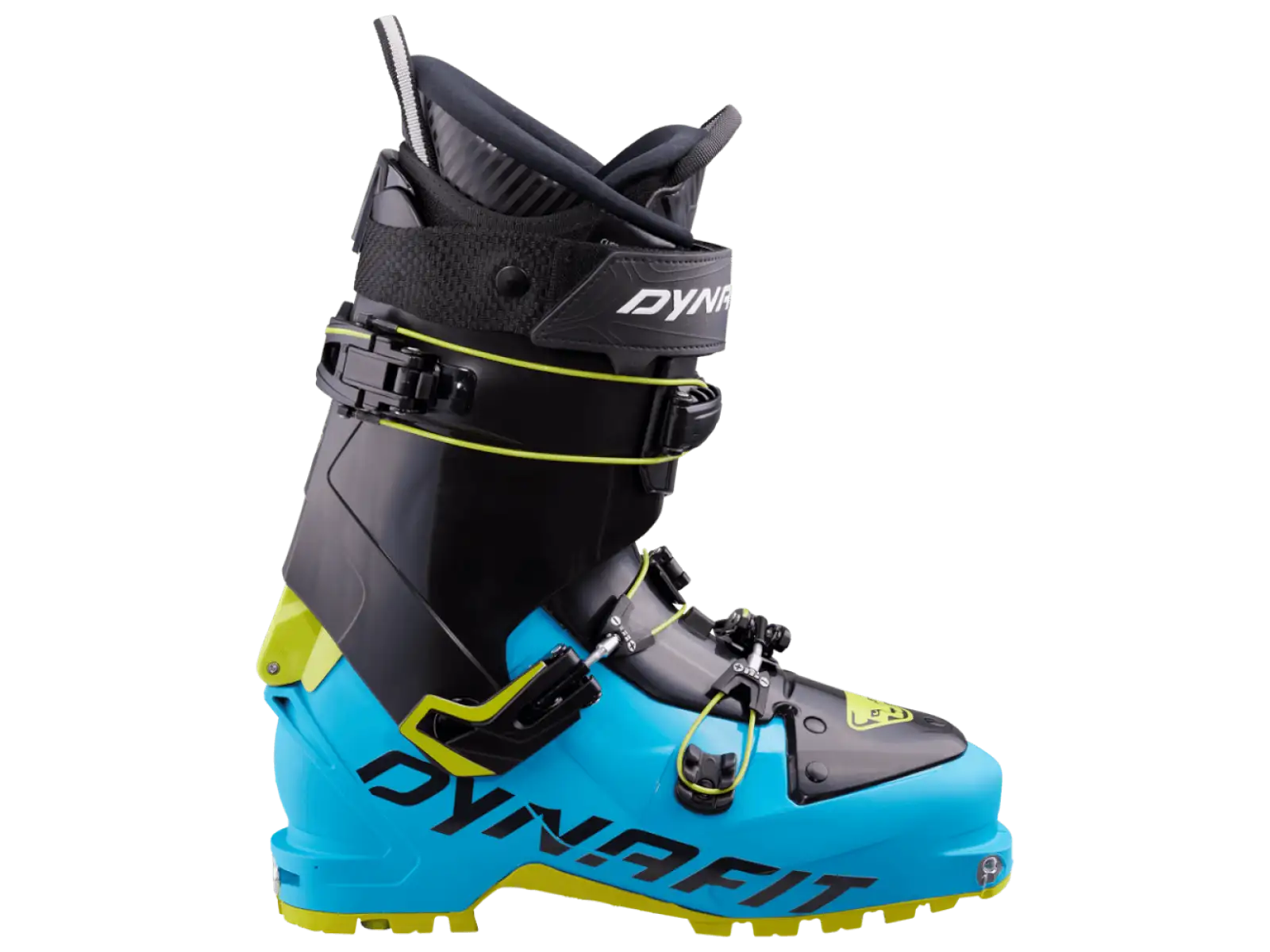 Dynafit Seven Summits Skitouren-Schuhe für Herren in der Farbkombination Mallard/Lime Punch.