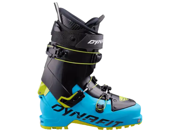 Dynafit Seven Summits Skitouren-Schuhe für Herren in der Farbkombination Mallard/Lime Punch.