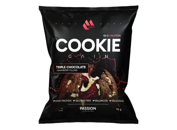 Passion MPower Cookie Gain 75g Drei Sorten Schokolade mit Himbeerfüllung