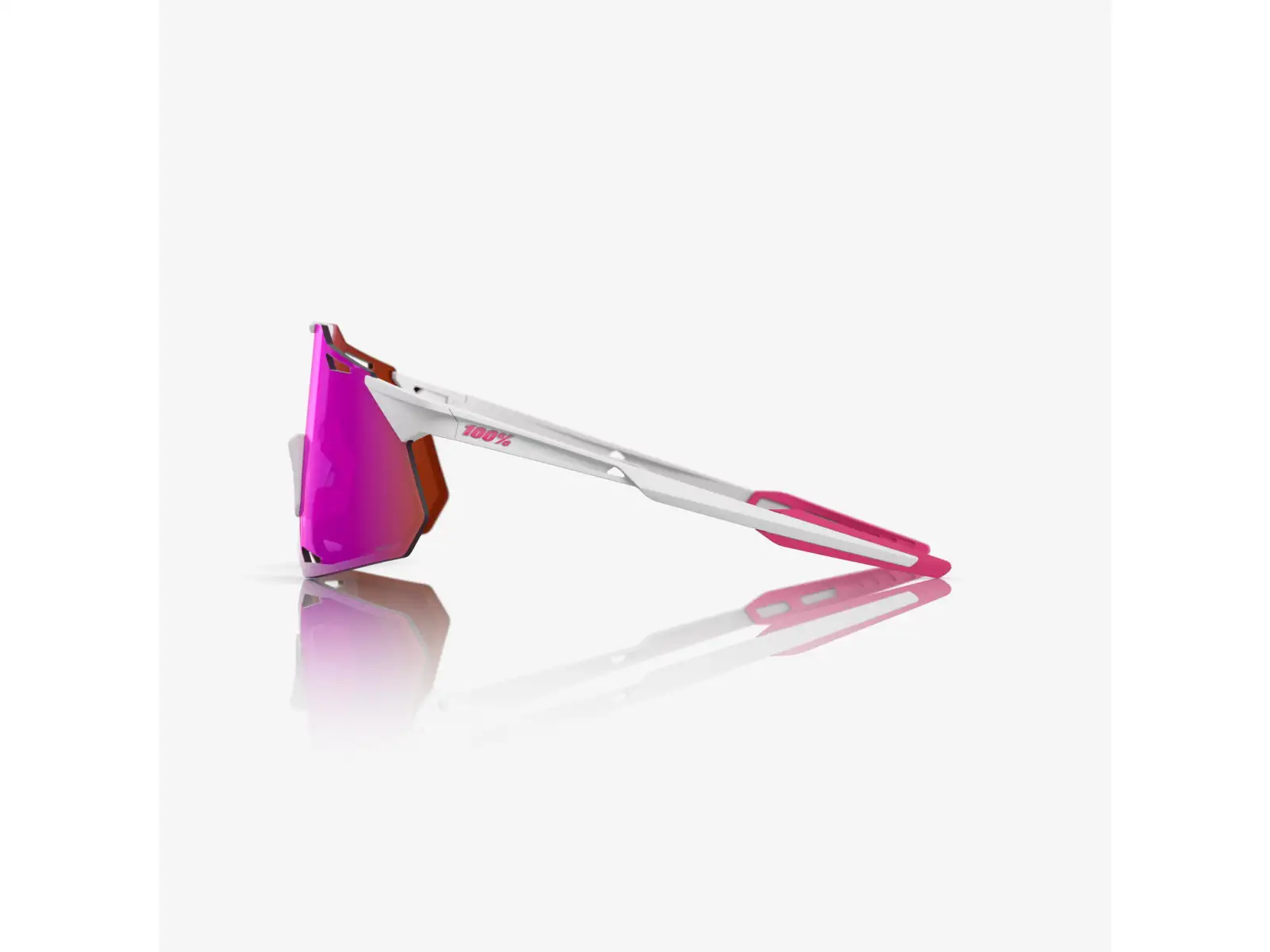 100% Hypercraft XS Sportbrille Matte White/Pink/HiPER Vital Pink Mirror Lens