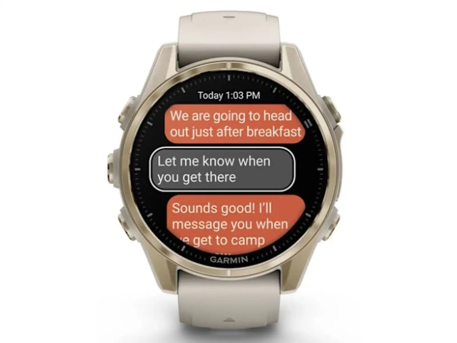 Garmin fenix 8 - 43 mm AMOLED Saphir Smartwatch Soft Gold Fog grey.
