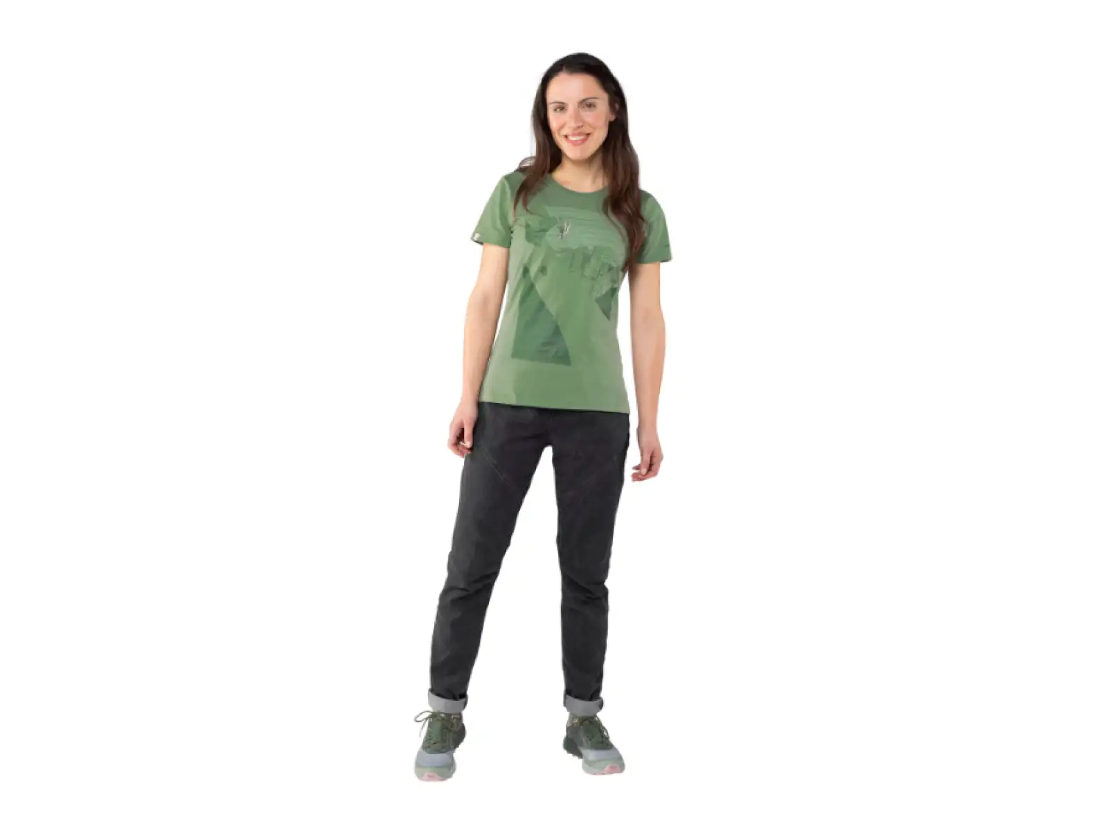 Dynafit X Simon Charriere Damen T-Shirt mit kurzen Ärmeln in Sage/Chamonix.