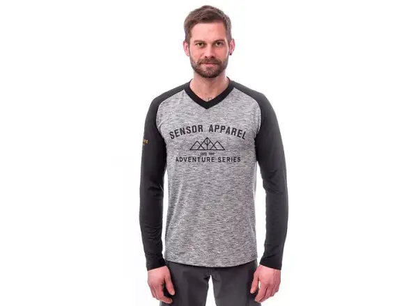 Sensor Charger Herren-Trikot langarm grau/schwarz
