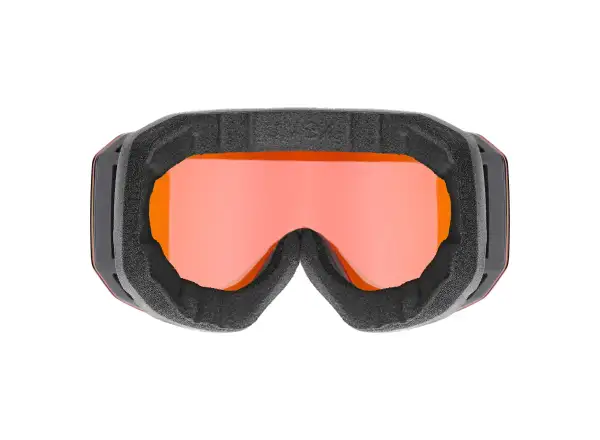 Uvex Evidnt Attract Skibrille black matt/red-orange