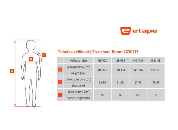Etape Boom Kindertrikot Kurzarm schwarz/Grafik