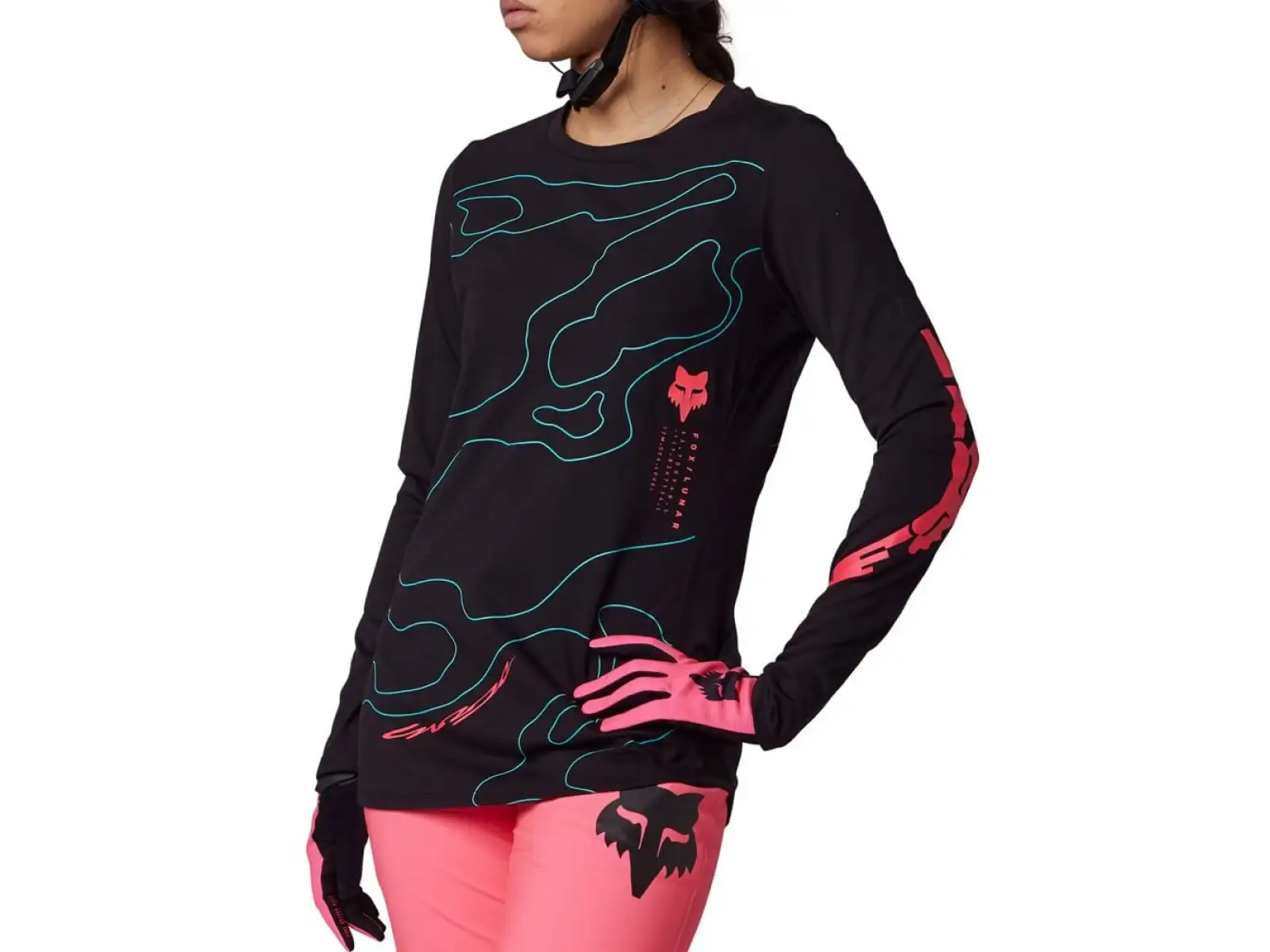 Fox W Ranger Mid Ls Lunar Damen-Langarmtrikot Schwarz
