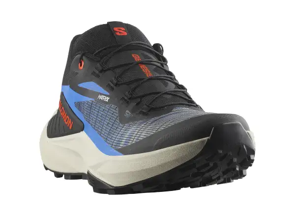 Salomon Genesis Herren Laufschuhe Black/French Blue/Cherry Tomato