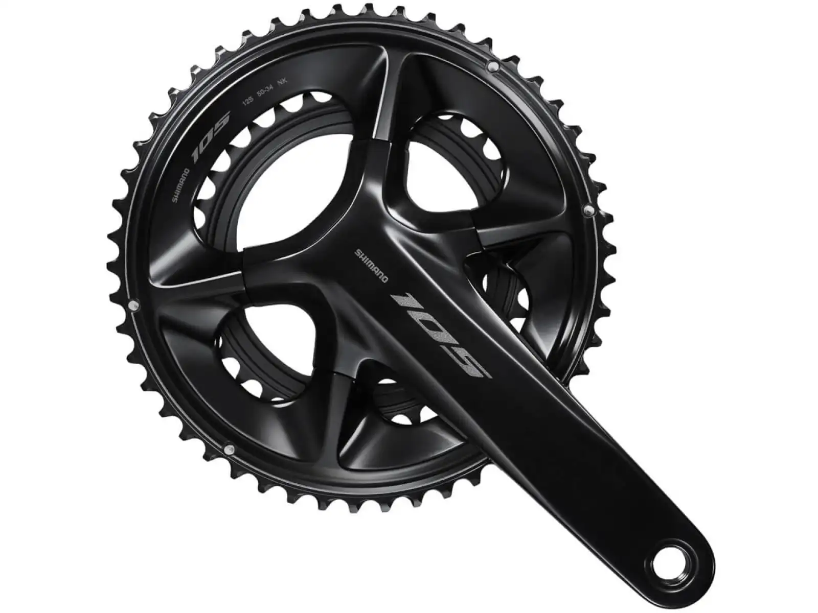 Shimano 105 FC-R7100 2×12-fach Rennradkurbeln 50-34 Zähne Schwarz