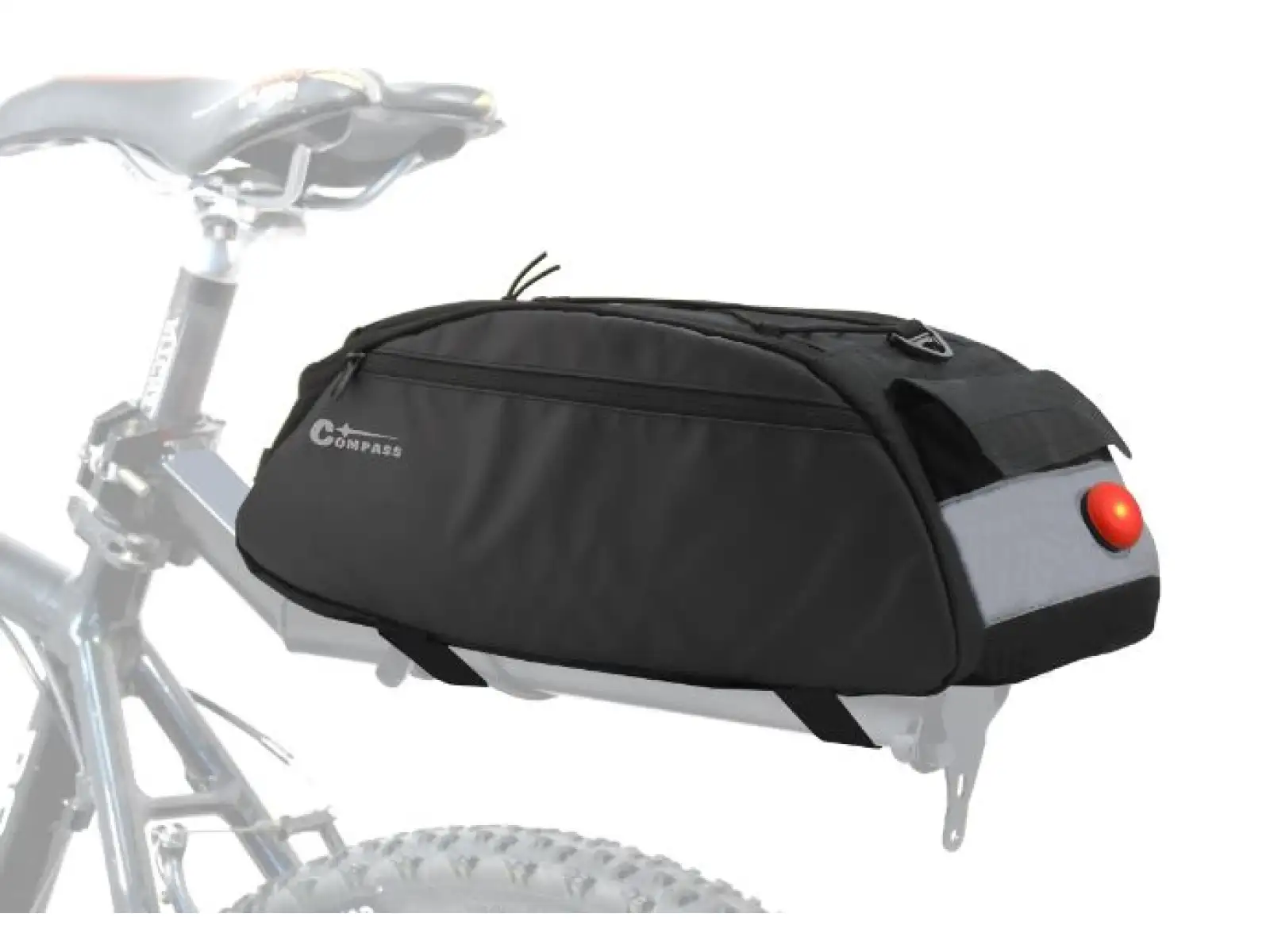 Compass Fahrradtasche für Gepäckträger mit LED-Licht