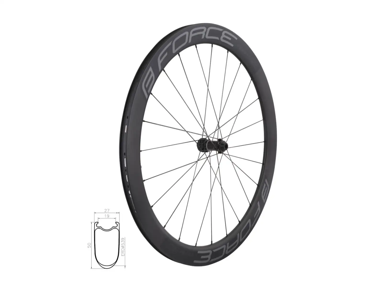 Force Team SP Karbon Disc Straßen-Laufrad 12x100 mm, 50 mm vorne
