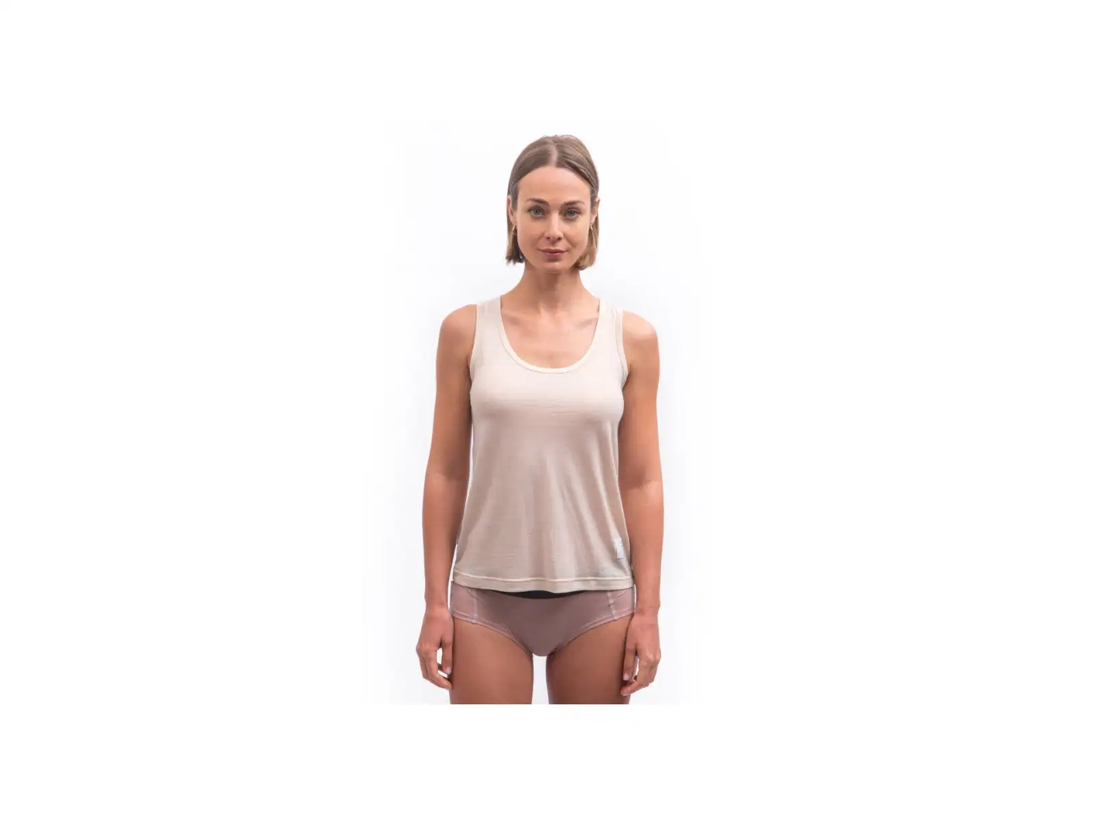 Sensor Merino Lite Damen Top ohne Ärmel Mottled Beige