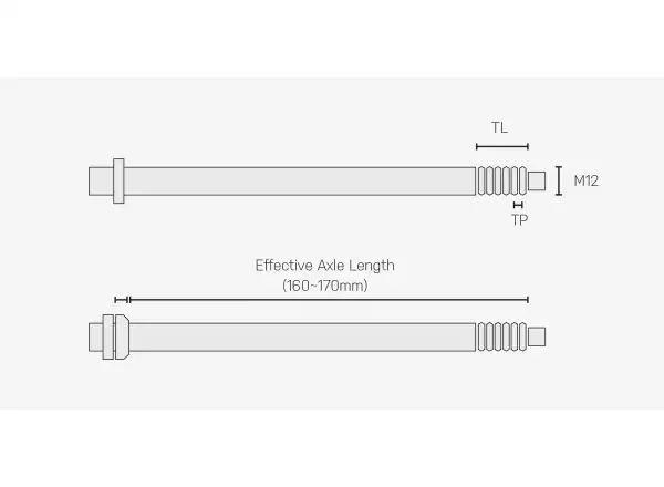 Topeak Achse für Gepäckträger Zi:RAK Thru- 12x1.0 mm