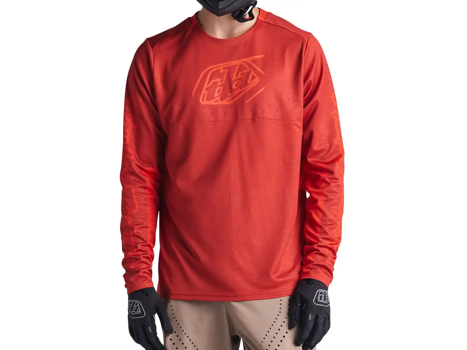 Troy Lee Designs Sprint Icon Herren Langarmshirt Fire Orange