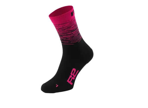 R2 Race Fahrradsocken schwarz/pink