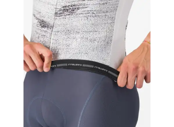 Castelli Stratus Logo Herrentrikot Kurzarm White/Smoky Gray