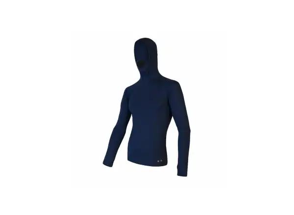 Sensor Merino DF Herren T-Shirt Langarm mit Kapuze Deep Blue